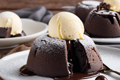 Chocolate Lava Cakes with Ice Cream