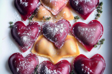 Beet Heart Ravioli with Ricotta and Thyme